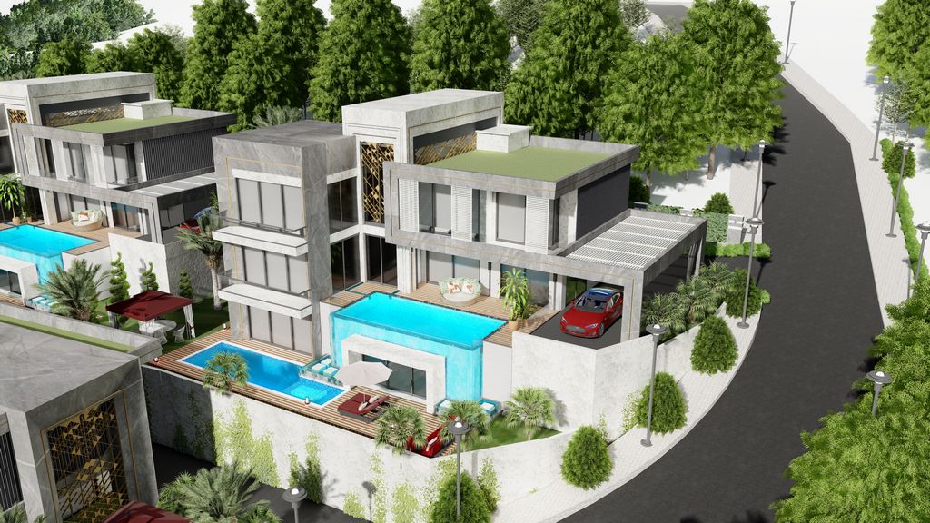 Modern villas with panoramic views in Alanya - Kargicak image